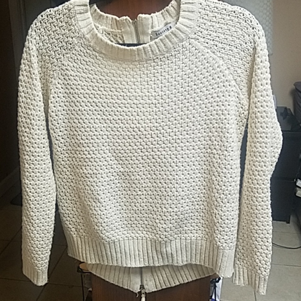 Society 8 Cream Sweater with Gold Flecks